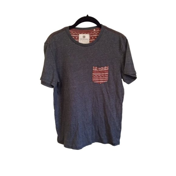 On The Byas Blue grey Tribal pocket tee - Picture 1 of 5